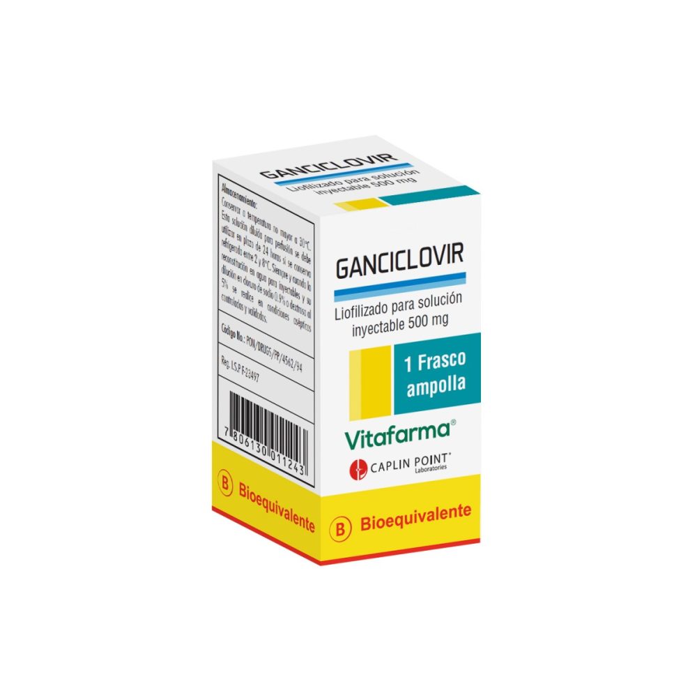 Ganciclovir liofilizado para solución inyectable 500 mg