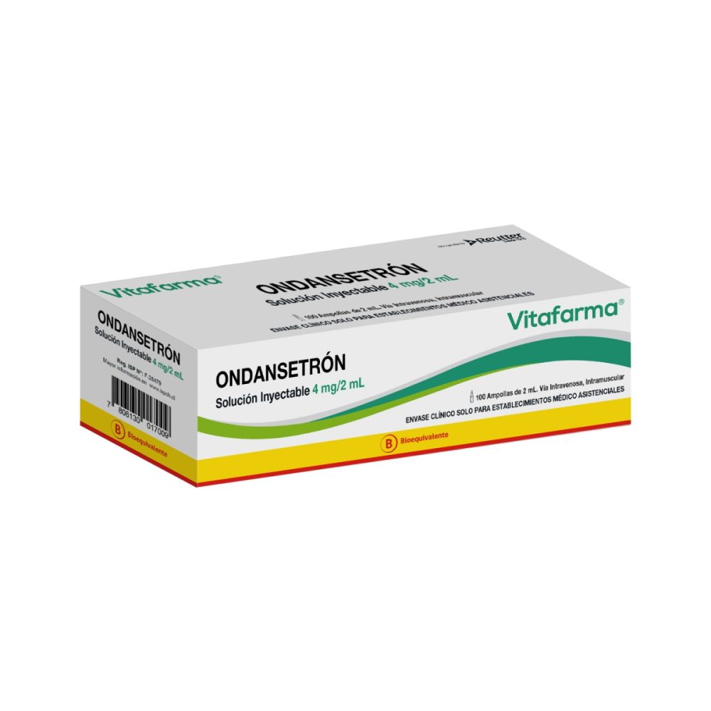 Ondansetrón solución inyectable 4 mg / 2 mL